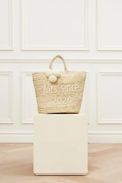 Bridal raffia tote