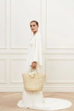 Bridal raffia tote