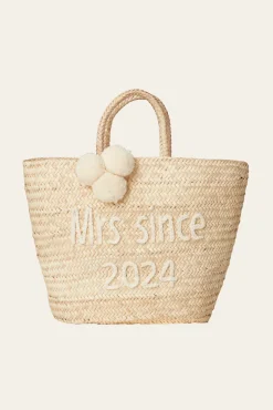 Bridal raffia tote
