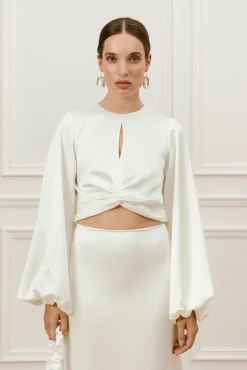 Willow topp med ballongärmar